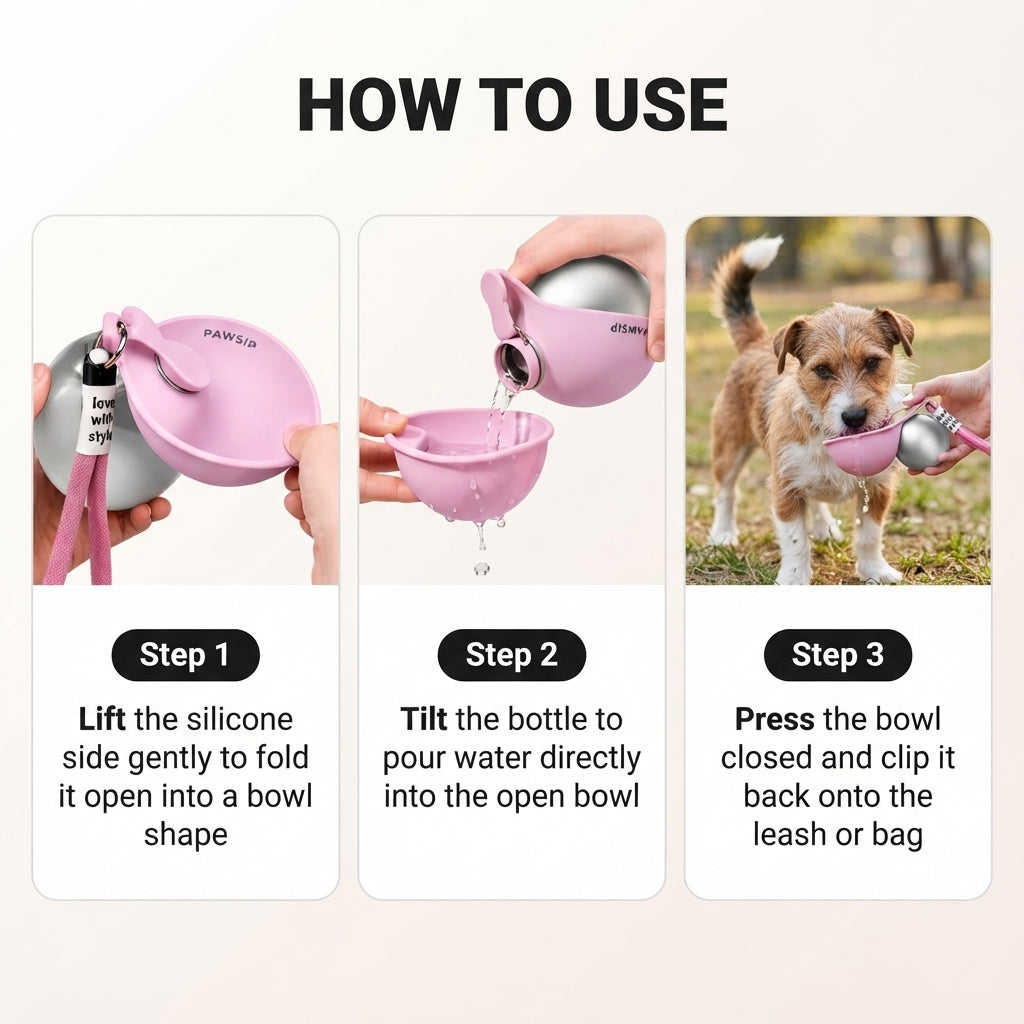 PawFlow Portable Dog Water Bottle